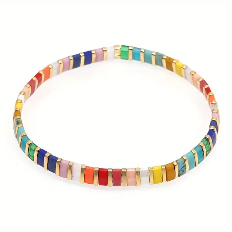 Colorful Glass-Beads Bracelet | Steun borstkanker
