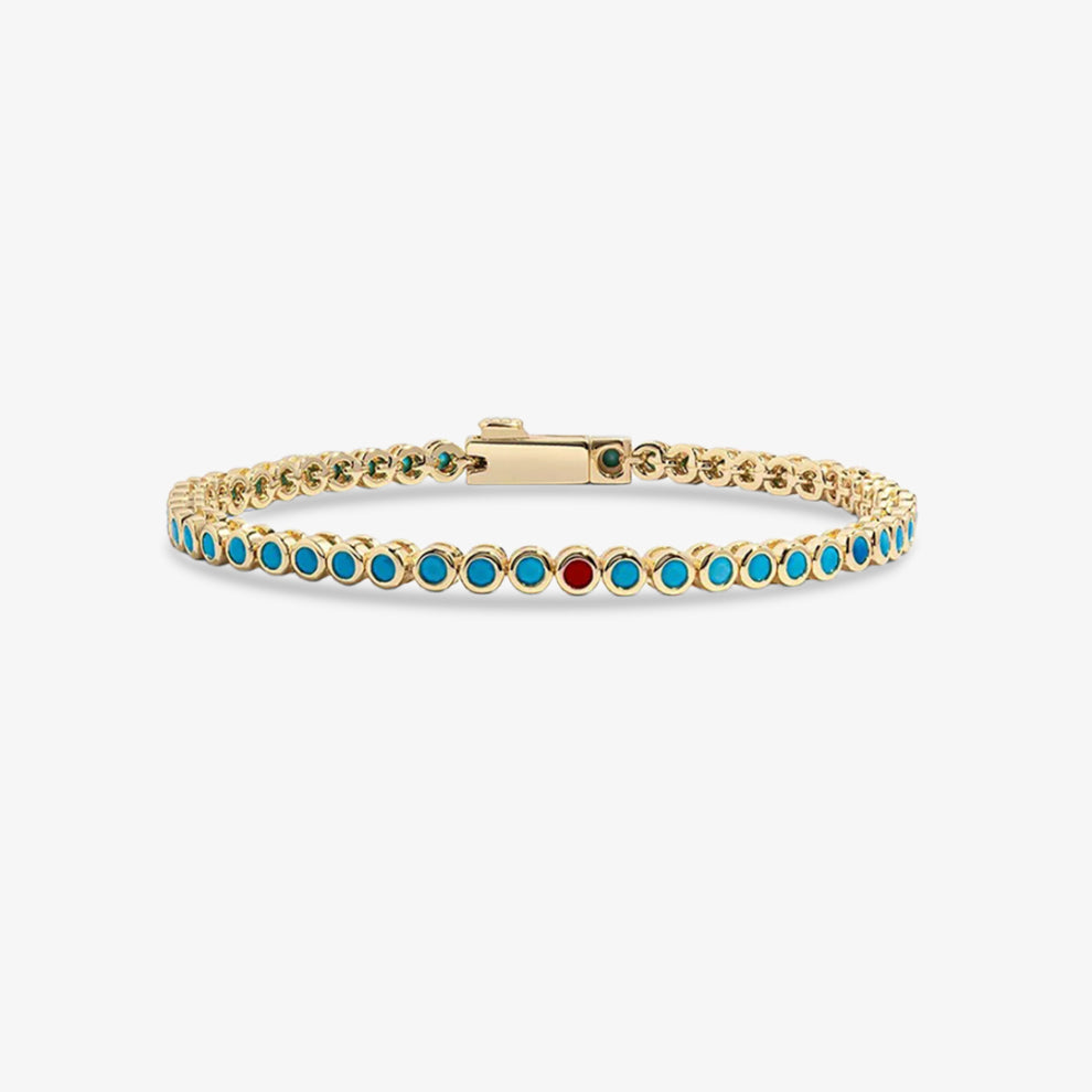 Turquoise Tennis Bracelet | Ondersteuning bij diabetes