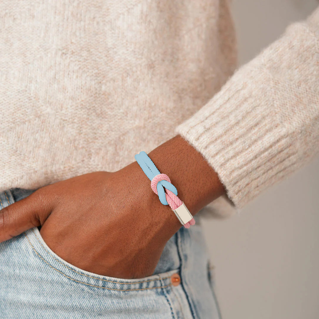 Blue & Pink Knot Bracelet | Ondersteuning bij diabetes