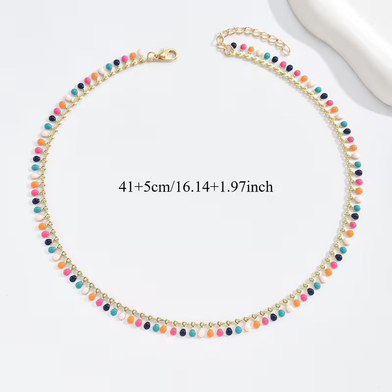 Teardrop Beaded Necklace | Steun borstkanker