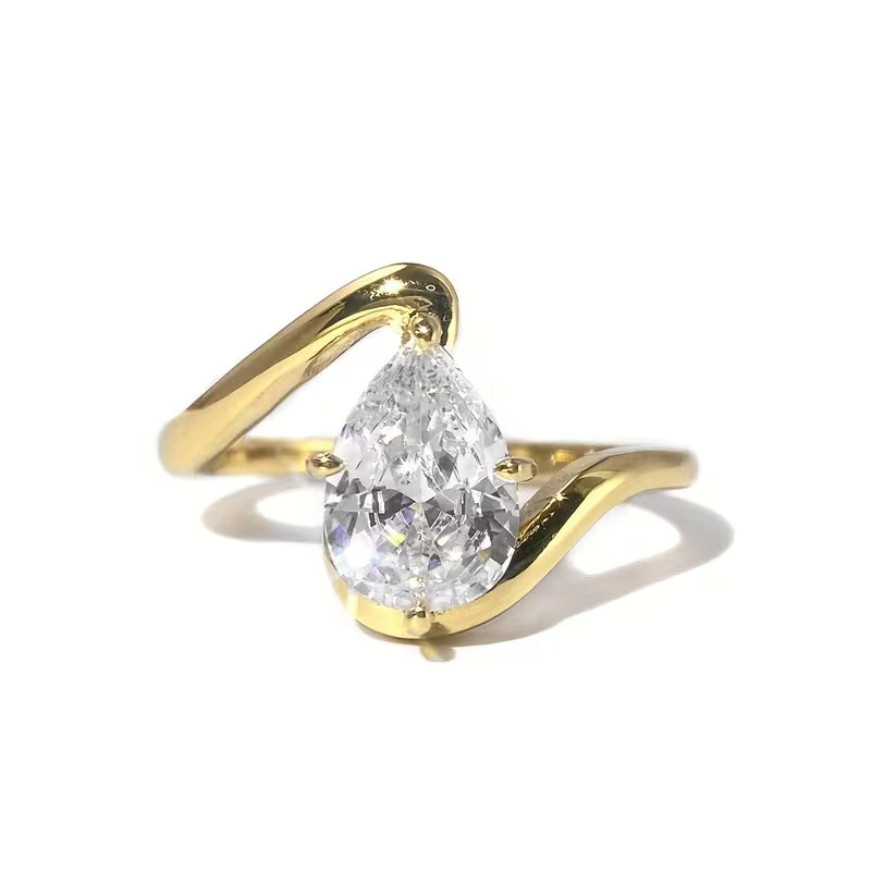 Twist Teardrop Ring | Steun borstkanke