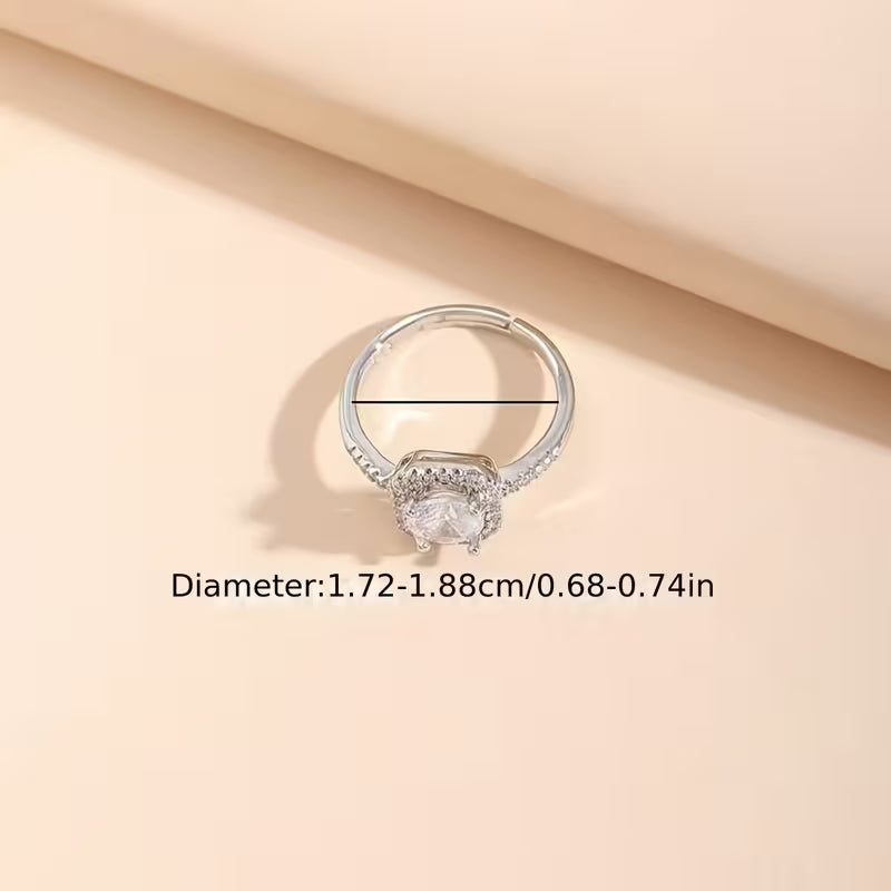 Square-cut Stoned Ring | Steun borstkanke