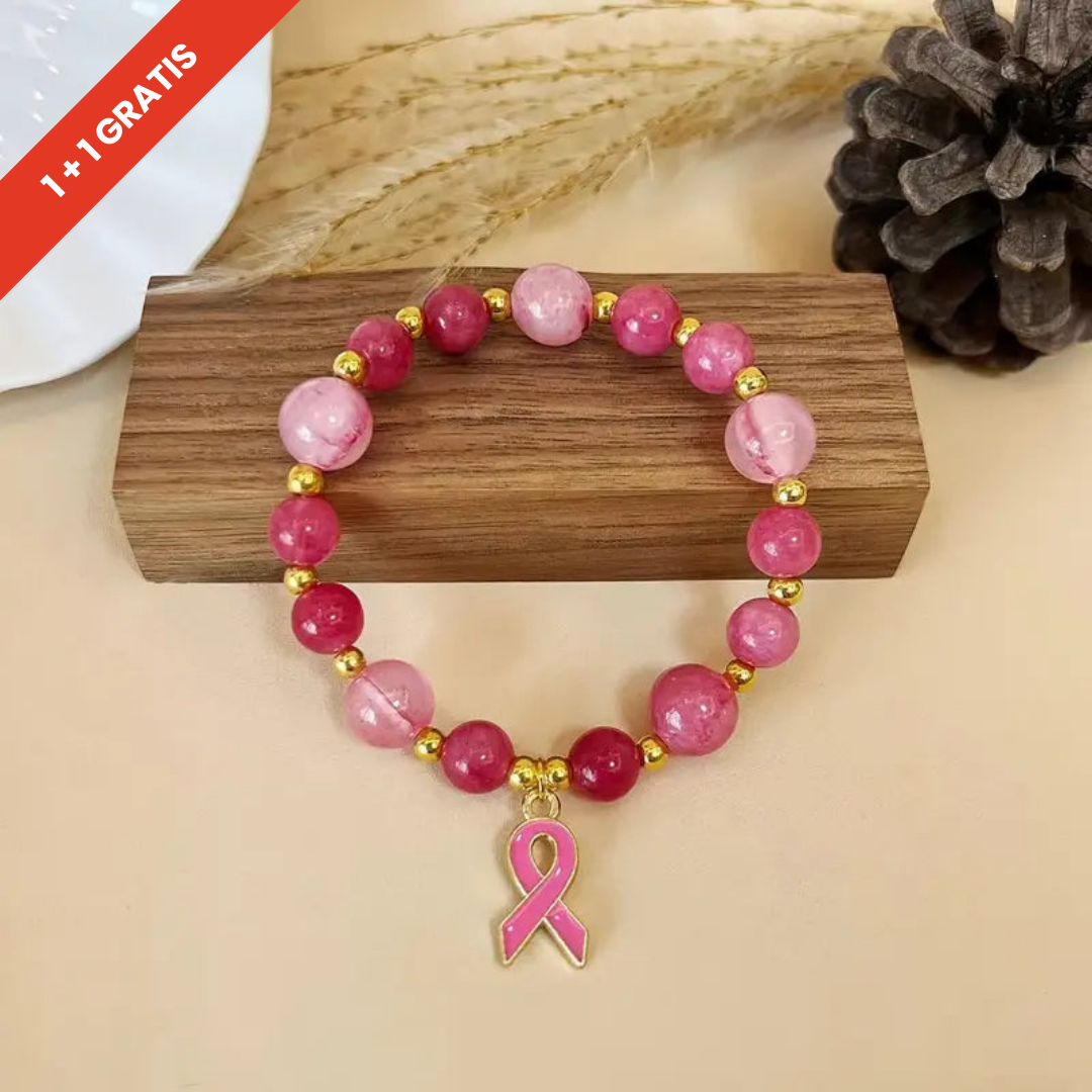 Blush Bead Bracelet | Steun borstkanker
