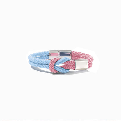 Blue & Pink Knot Bracelet  | Ondersteuning bij diabetes