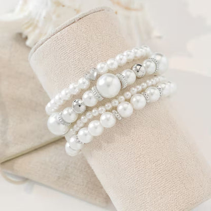White Pearl Bracelet Set | Steun borstkanker