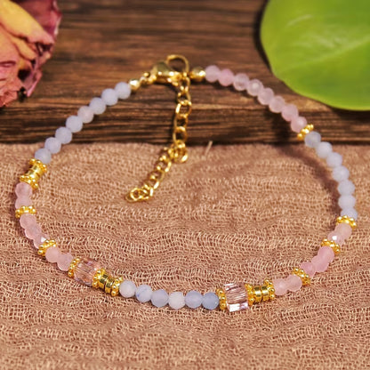 Aquamarine & Rose Quartz Bracelet | Steun borstkanker