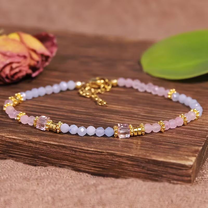 Aquamarine & Rose Quartz Bracelet | Steun borstkanker