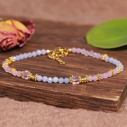 Aquamarine & Rose Quartz Bracelet | Steun borstkanker