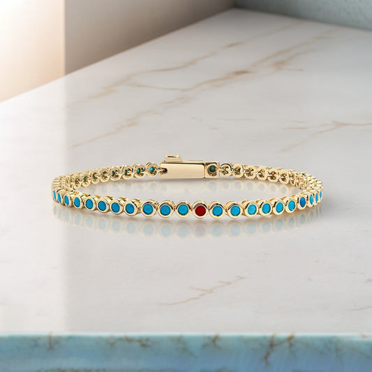 Turquoise Tennis Bracelet | Ondersteuning bij diabetes