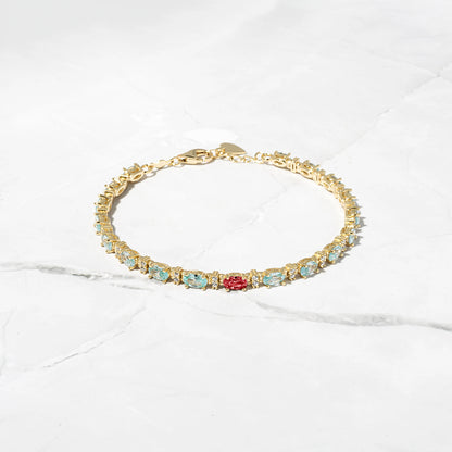 Blue Red Stoned Bracelet | Ondersteuning bij diabetes