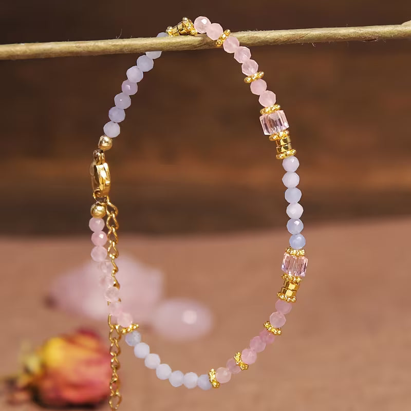 Aquamarine & Rose Quartz Bracelet | Steun borstkanker
