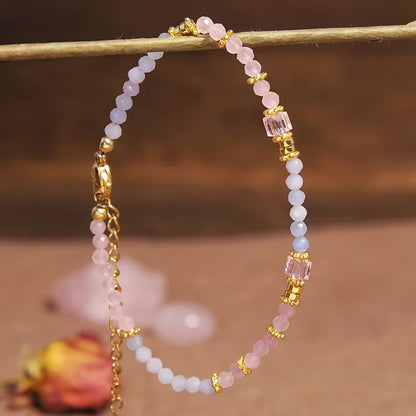 Aquamarine & Rose Quartz Bracelet | Steun borstkanker