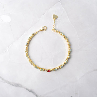 Blue Red Stoned Bracelet | Ondersteuning bij diabetes