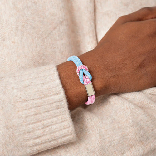 Blue & Pink Knot Bracelet  | Ondersteuning bij diabetes