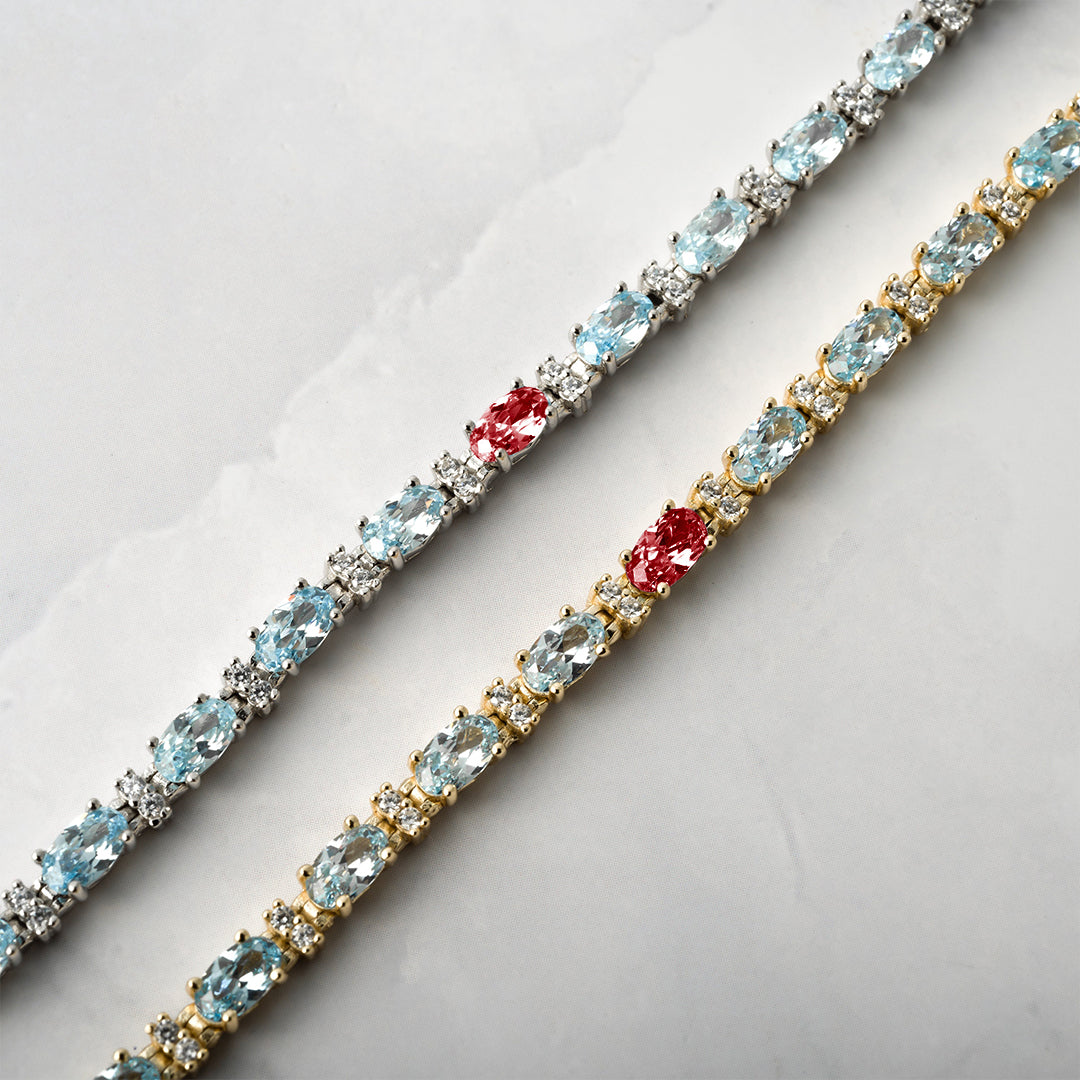 Blue Red Stoned Bracelet | Ondersteuning bij diabetes