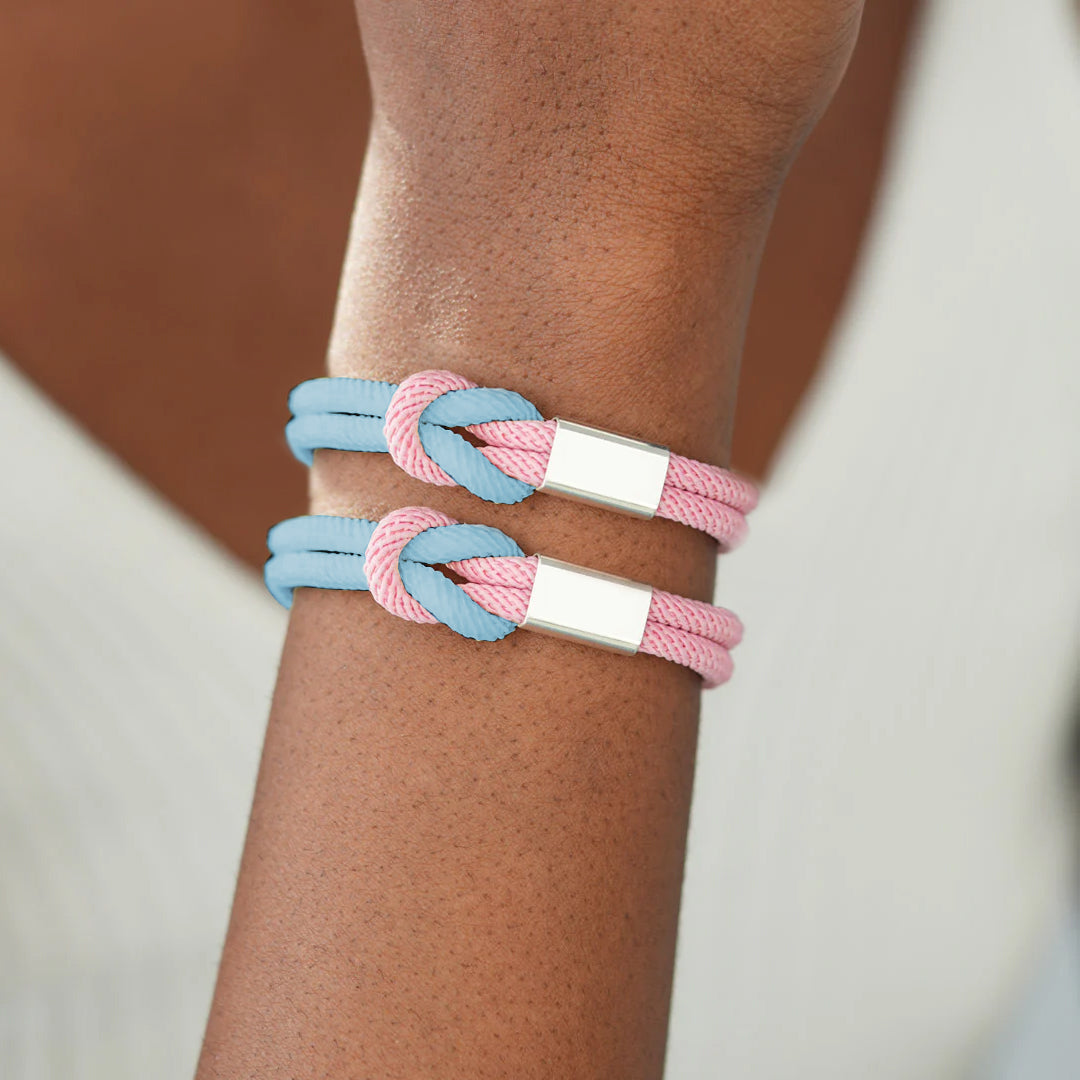 Blue & Pink Knot Bracelet  | Ondersteuning bij diabetes