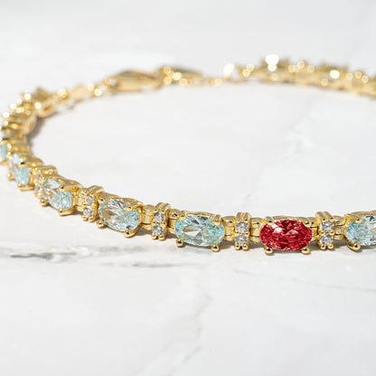Blue Red Stoned Bracelet | Ondersteuning bij diabetes