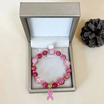 Blush Bead Bracelet | Steun borstkanker