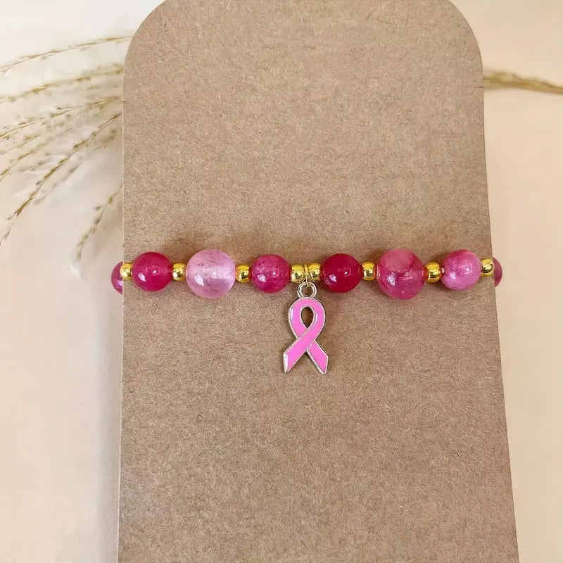 Blush Bead Bracelet | Steun borstkanker