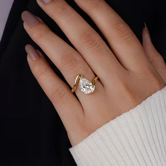 Twist Teardrop Ring | Steun borstkanke