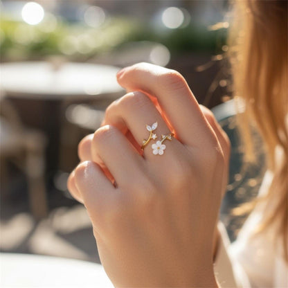 White Flower Ring | Steun borstkanker