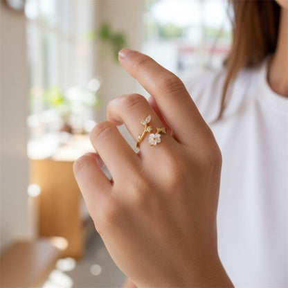 White Flower Ring | Steun borstkanker