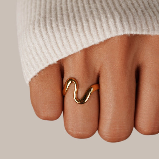 Wave Open Ring | Steun borstkanker