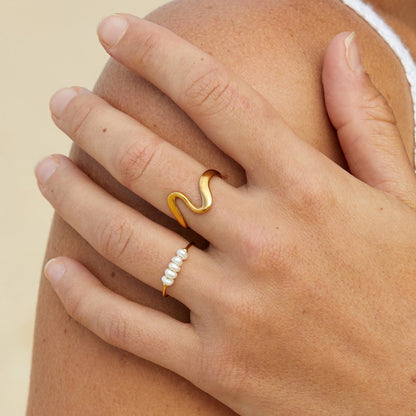 Wave Open Ring | Steun borstkanker