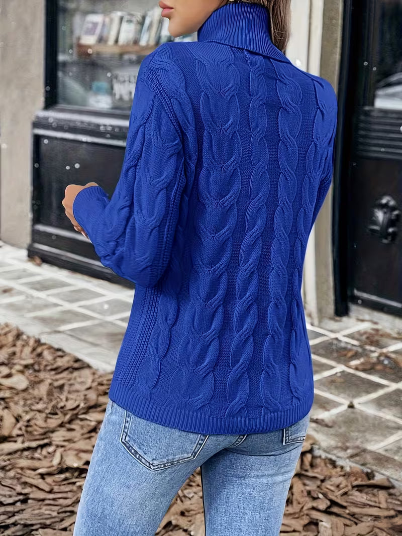 Blue High-Neck Sweater | Ondersteuning bij diabetes