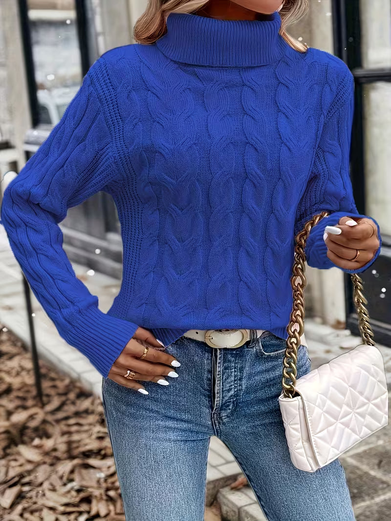 Blue High-Neck Sweater | Ondersteuning bij diabetes