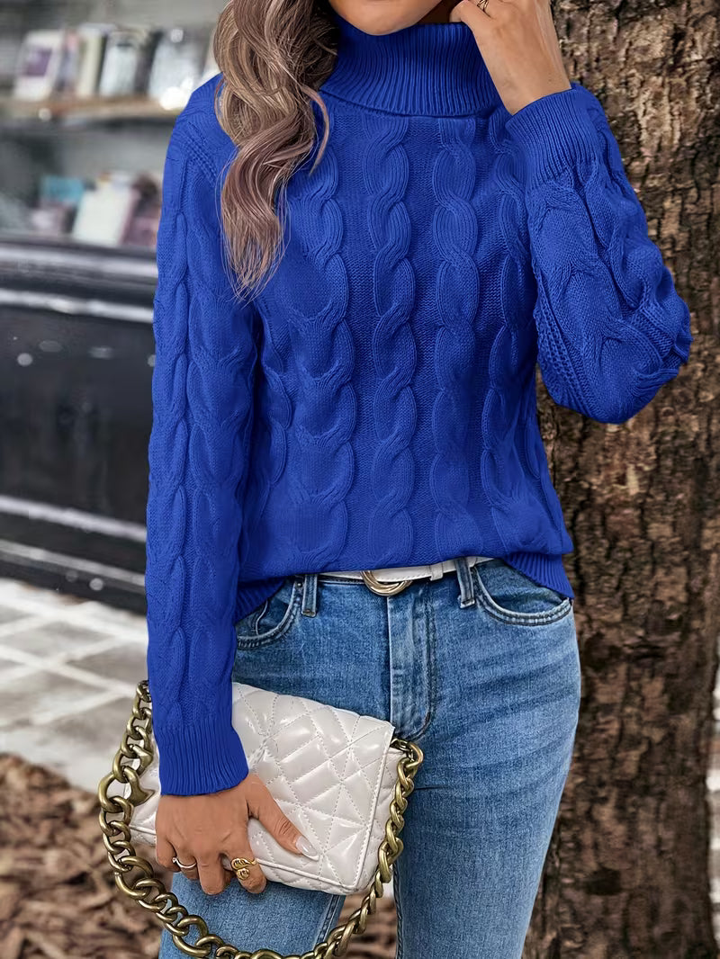 Blue High-Neck Sweater | Ondersteuning bij diabetes
